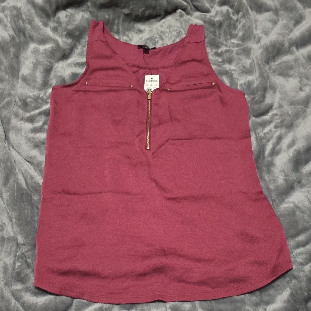 Express Pink Tank Top with Zipper